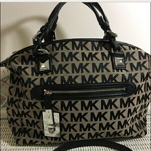 Michael Kors Black and Silver Satchel Elegant Design